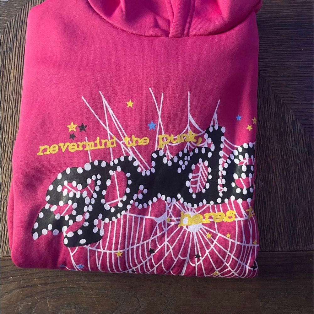 Pink sp5der hoodie